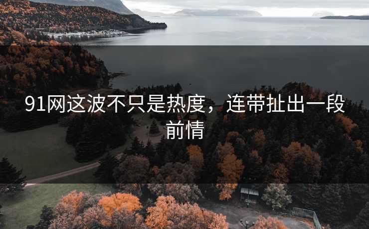 91网这波不只是热度，连带扯出一段前情